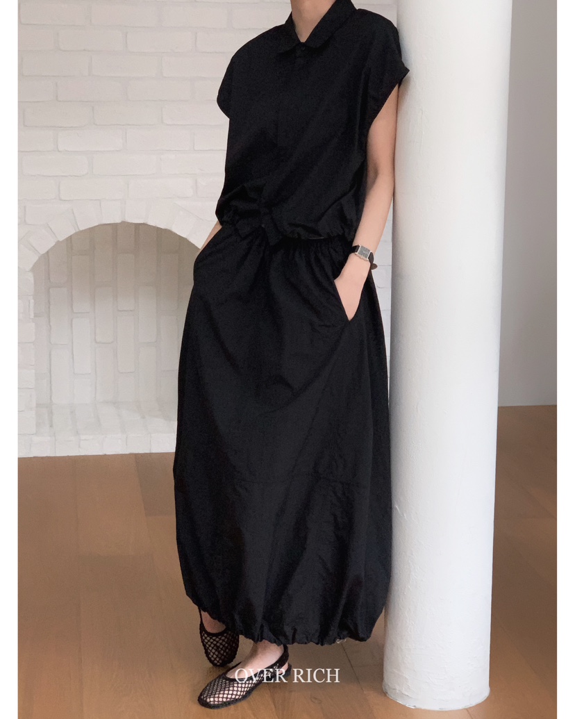OVER RICH韓國㊣直郵東大門代購女裝新品25春夏休閑時尚長裙OVER RICH長裙