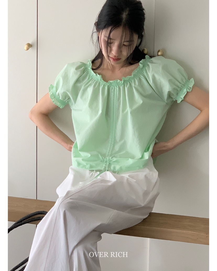 OVER RICH韓國㊣直郵東大門代購女裝新款休閑熱賣襯衫蕾絲衫OVER RICH襯衫/蕾絲衫
