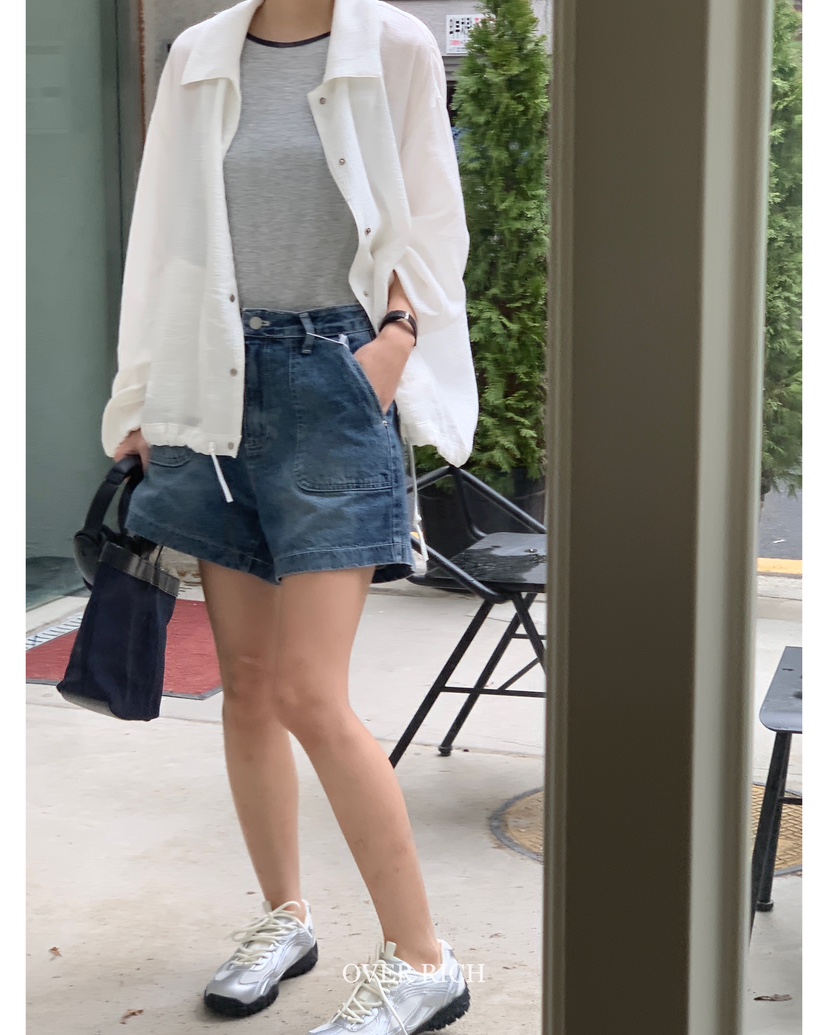 OVER RICH韓國直郵㊣女裝新款時尚人氣推薦休閑25春夏短褲口袋OVER RICH短褲