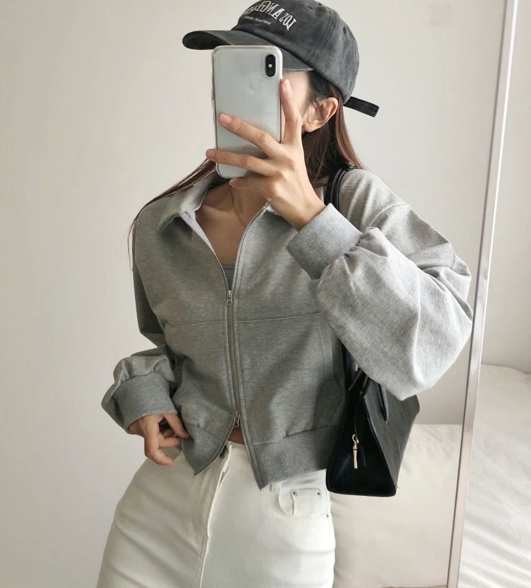 PUDDING韓國㊣直郵東大門代購女裝新品人氣25春夏時尚夾克拉鏈PUDDING夾克