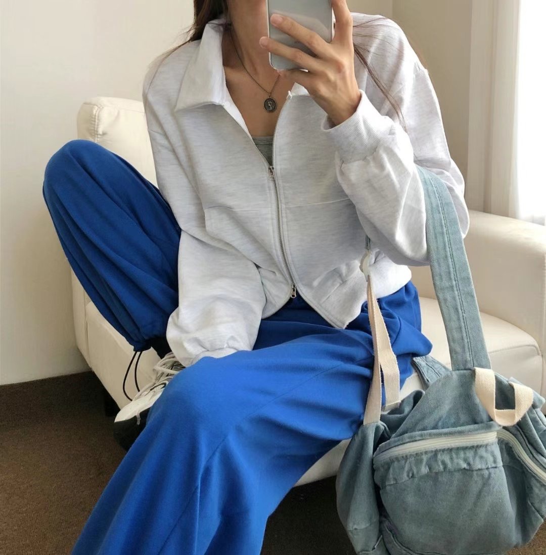 PUDDING韓國㊣直郵東大門代購女裝新品人氣25春夏時尚夾克拉鏈PUDDING夾克