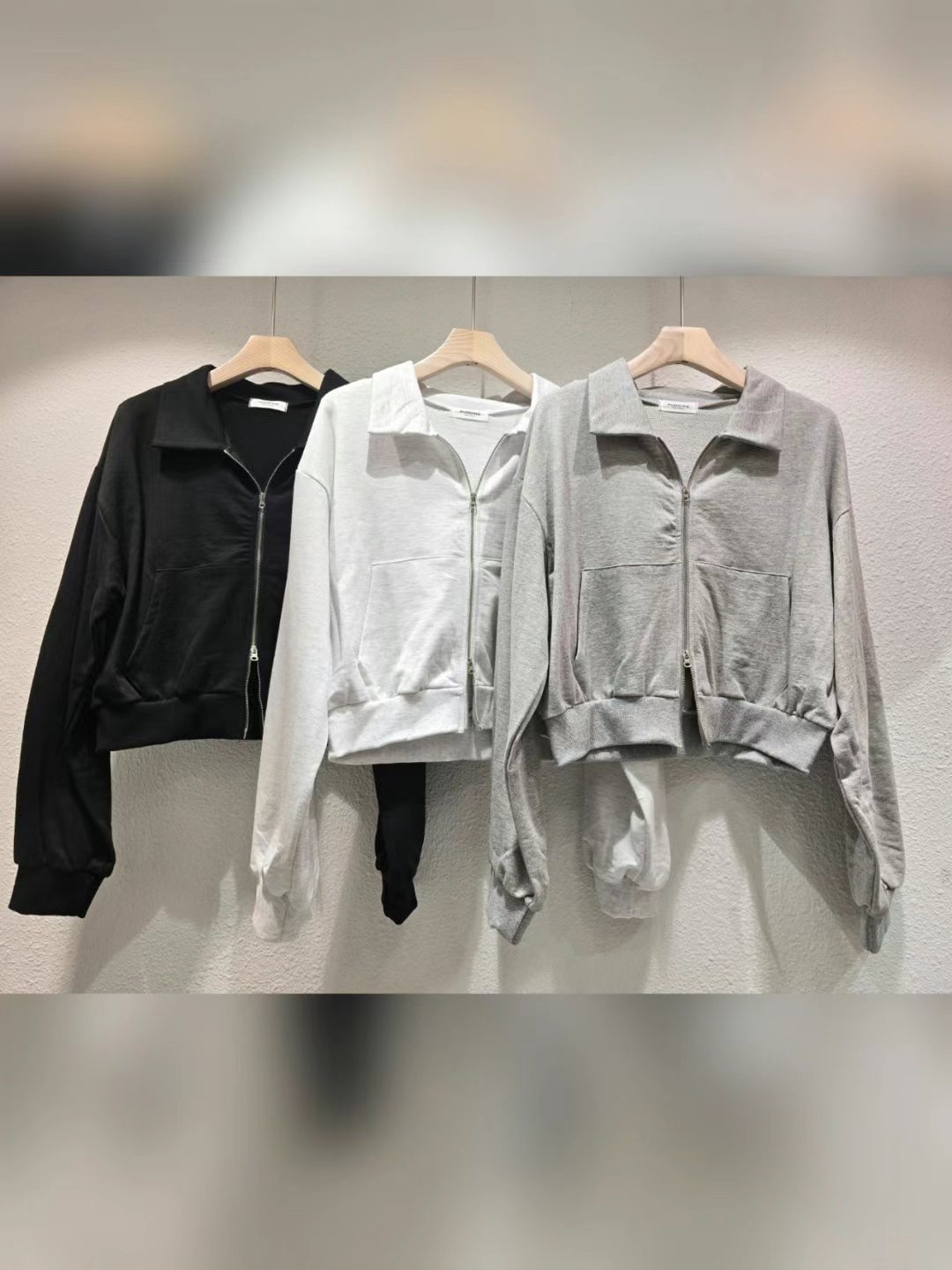 PUDDING韓國㊣直郵東大門代購女裝新品人氣25春夏時尚夾克拉鏈PUDDING夾克
