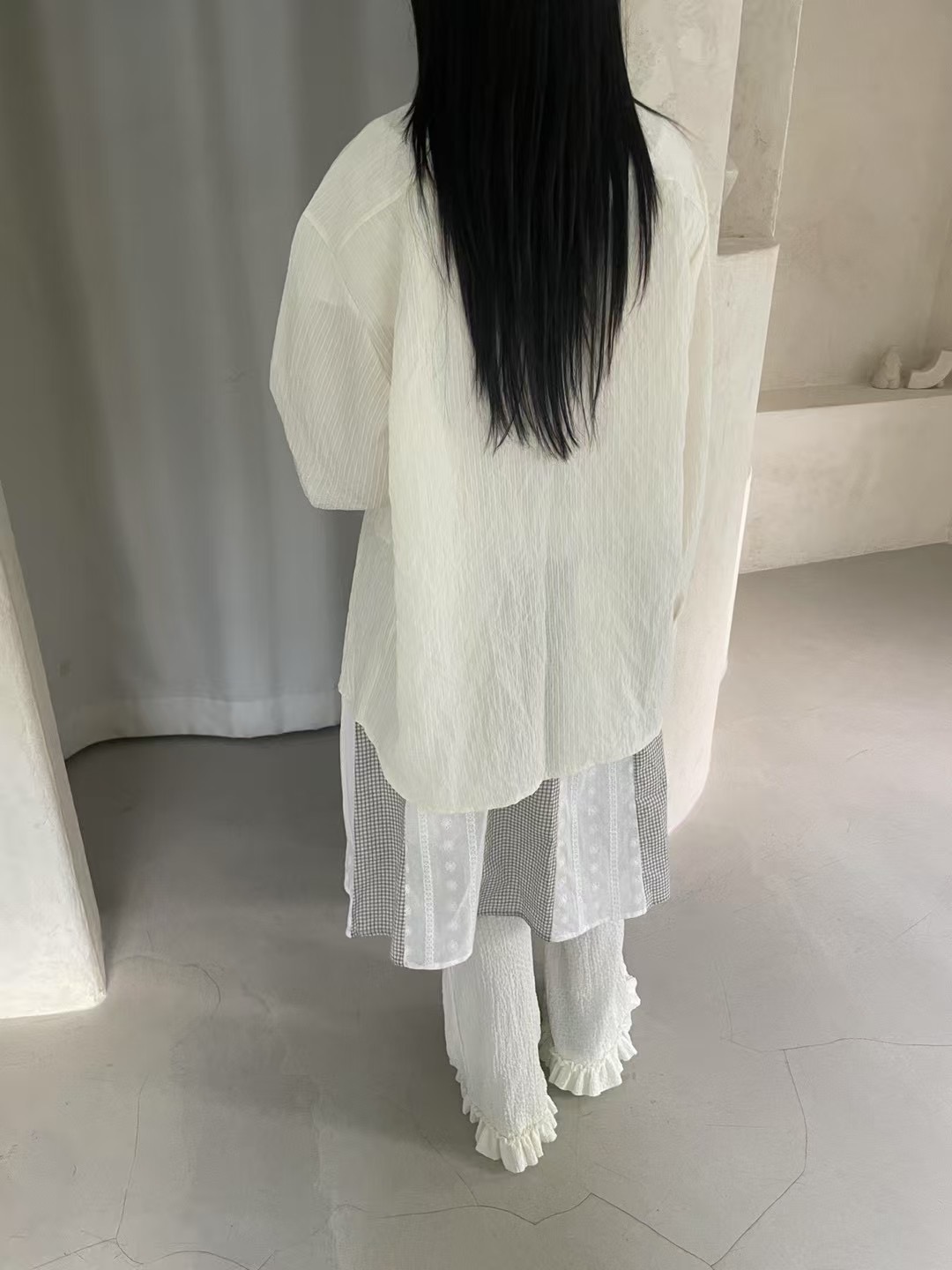 THELACREAM韓國直郵㊣女裝新品休閑時尚人氣推薦襯衫蕾絲衫THELACREAM襯衫/蕾絲衫
