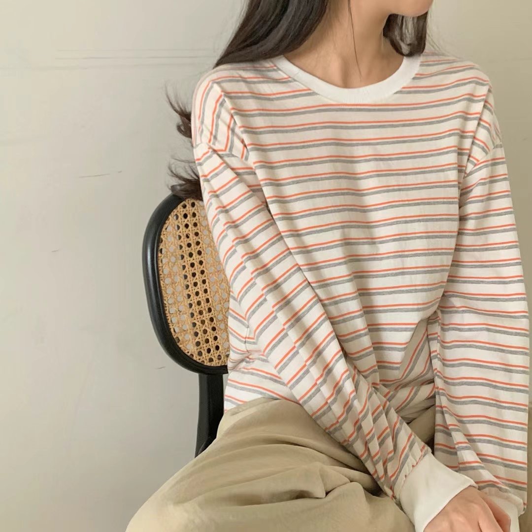 PUDDING韓國直郵㊣女裝新款人氣時尚休閑熱賣推薦25春夏長袖T恤PUDDING長袖T恤