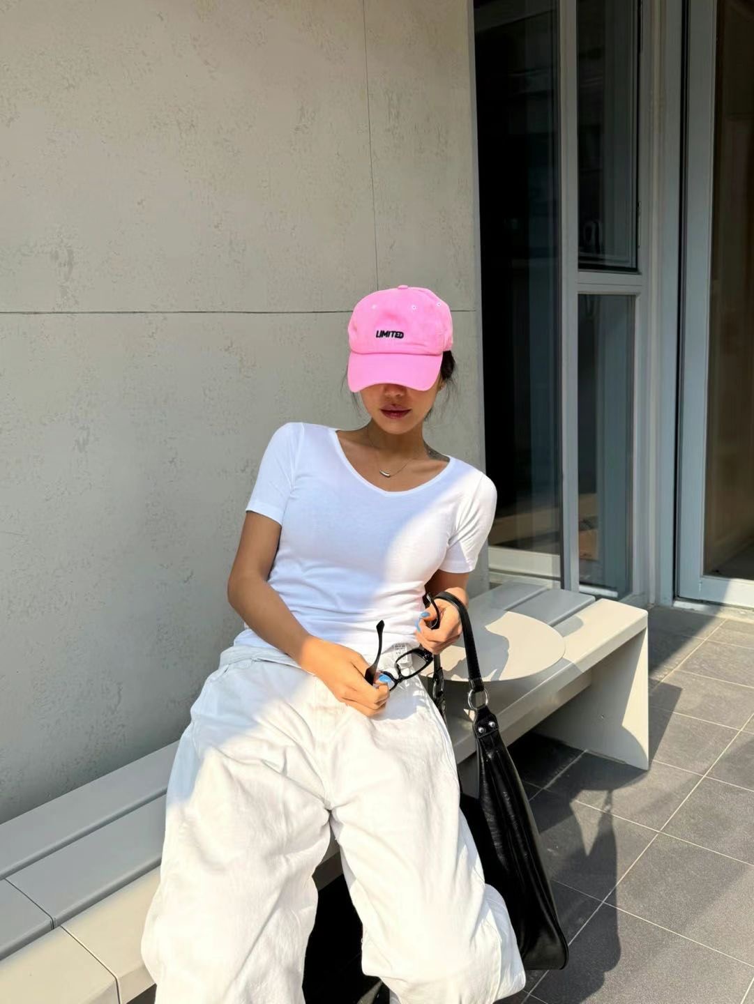 QUEENS MADE韓國直郵㊣東大門實拍女裝新品時尚T恤莫代爾V領QUEENS MADET恤
