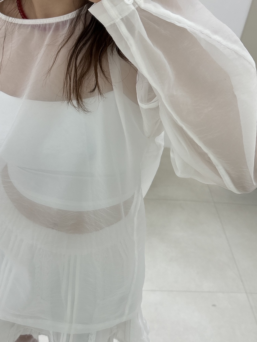 HOME GROUND直郵韓國代購㊣女裝新款25春夏襯衫蕾絲衫透明HOME GROUND襯衫/蕾絲衫