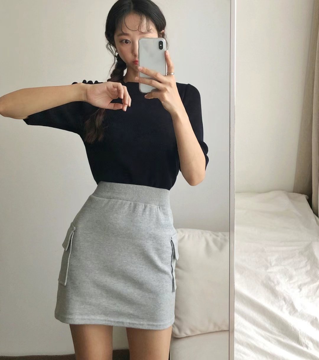 PUDDING韓國㊣直郵東大門代購女裝新品人氣時尚熱賣短裙工裝PUDDING短裙