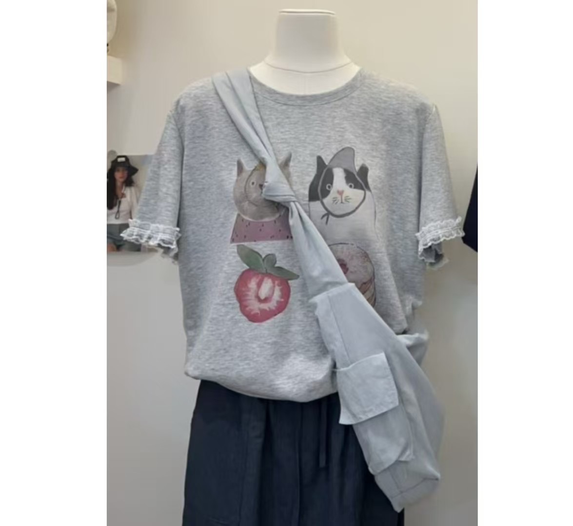 COTTONFACTORY直郵韓國代購㊣女裝新款推薦時尚25春夏休閑T恤COTTONFACTORYT恤圖色2
