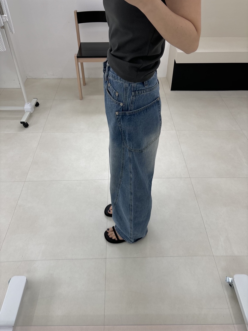HOME GROUND韓國直郵㊣東大門實拍女裝新款休閑推薦牛仔褲HOME GROUND牛仔褲