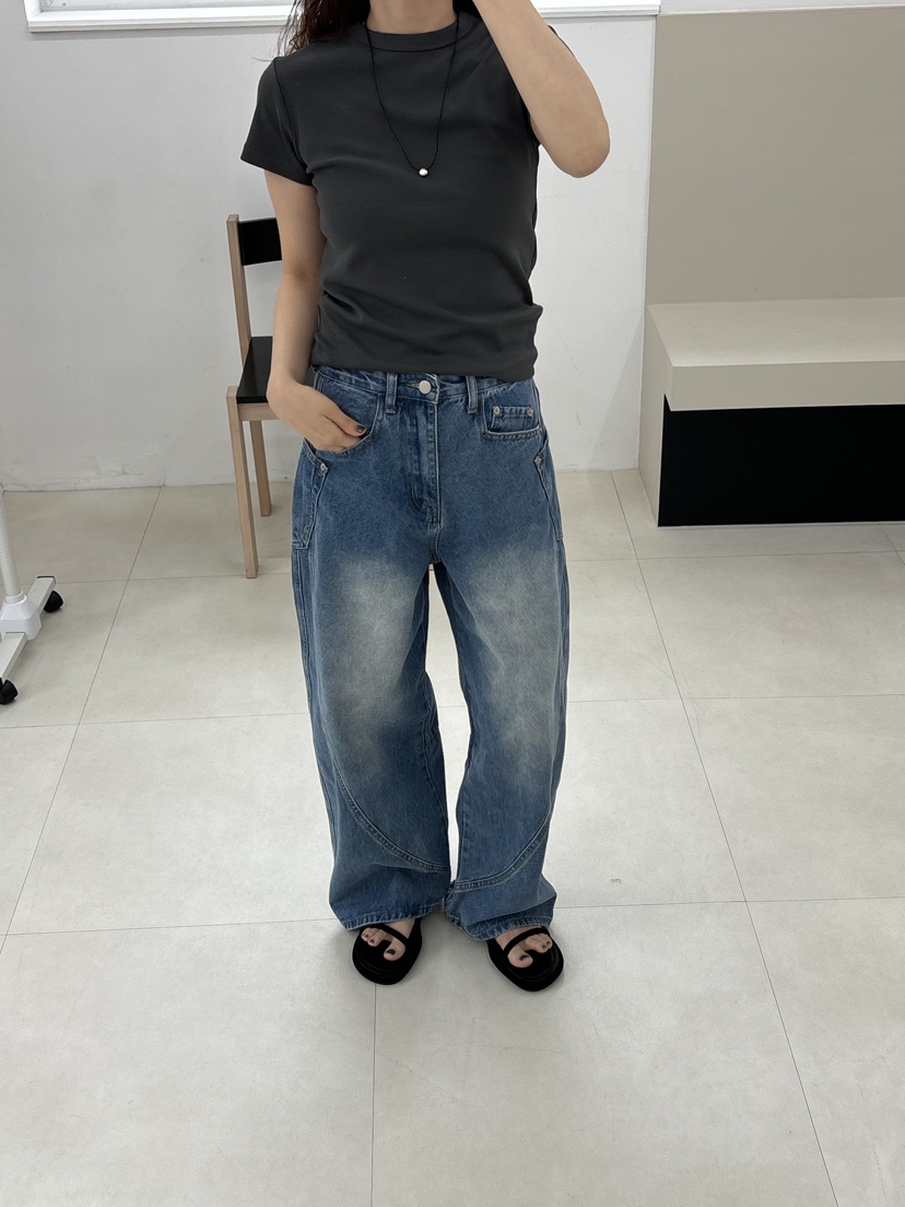 HOME GROUND韓國直郵㊣東大門實拍女裝新款休閑推薦牛仔褲HOME GROUND牛仔褲