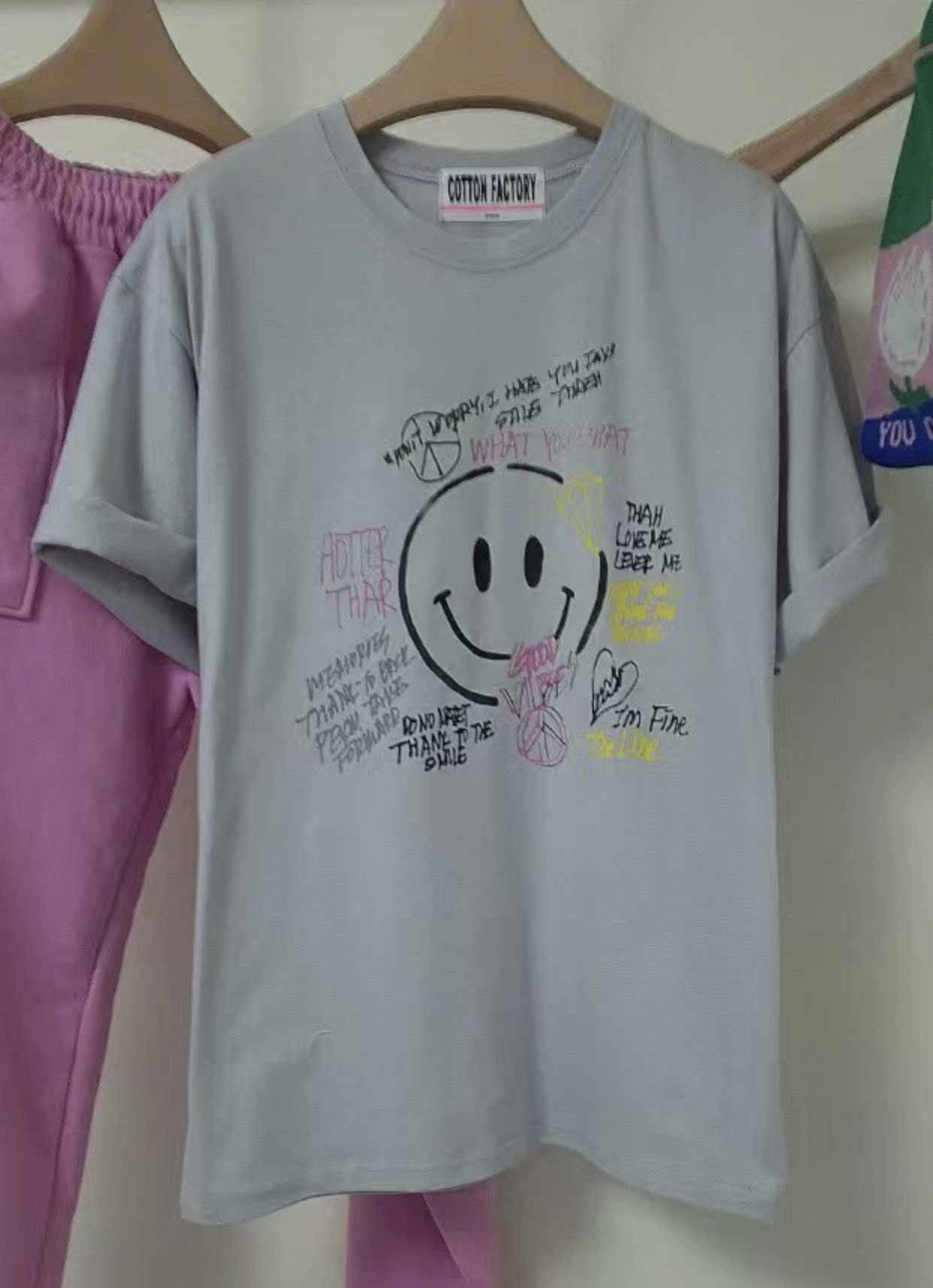 COTTONFACTORY韓國㊣直郵東大門代購女裝新款25春夏推薦T恤COTTONFACTORYT恤圖色2
