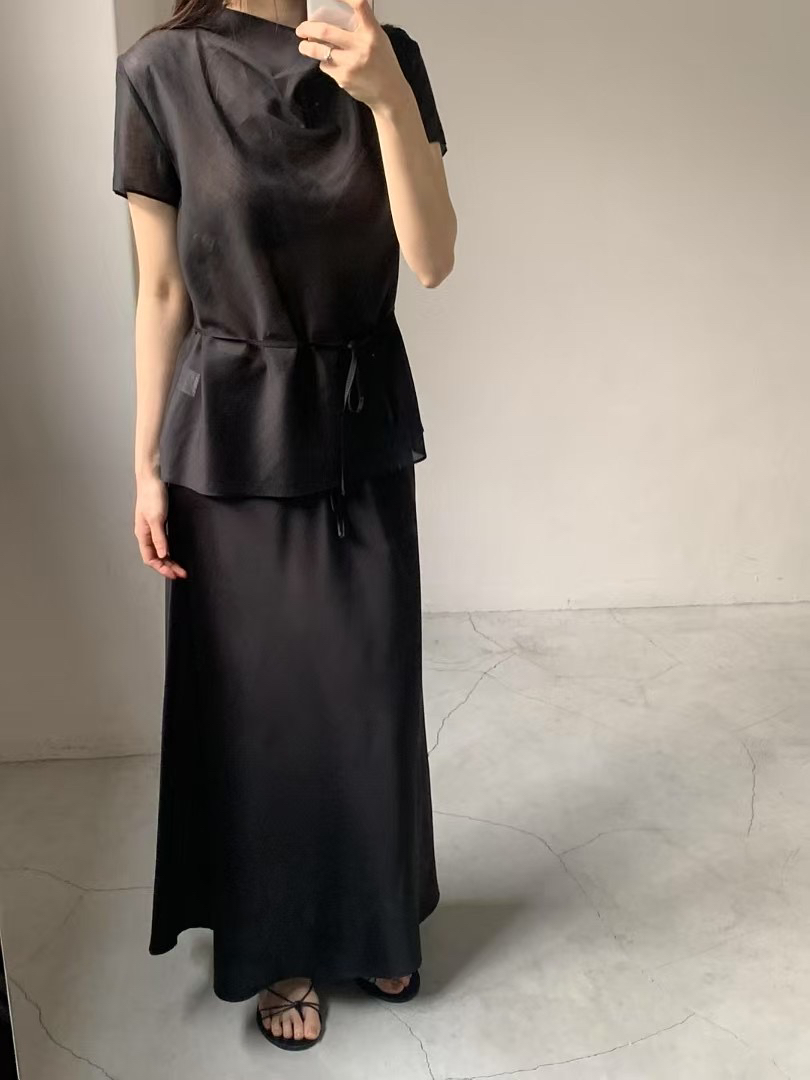TAF直郵韓國代購㊣女裝新品時尚推薦人氣熱賣襯衫蕾絲衫含腰繩TAF襯衫/蕾絲衫
