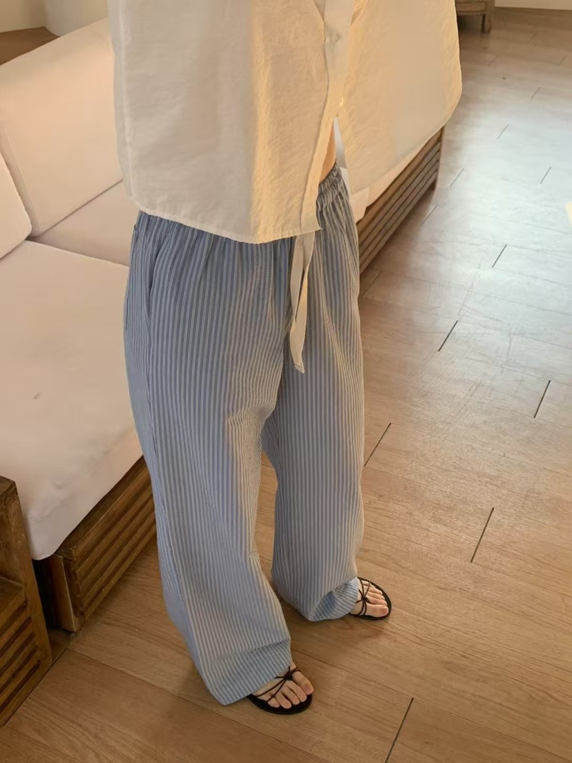 TAF韓國直郵㊣女裝新款推薦休閑人氣熱賣時尚25春夏休閑褲條紋TAF休閑褲
