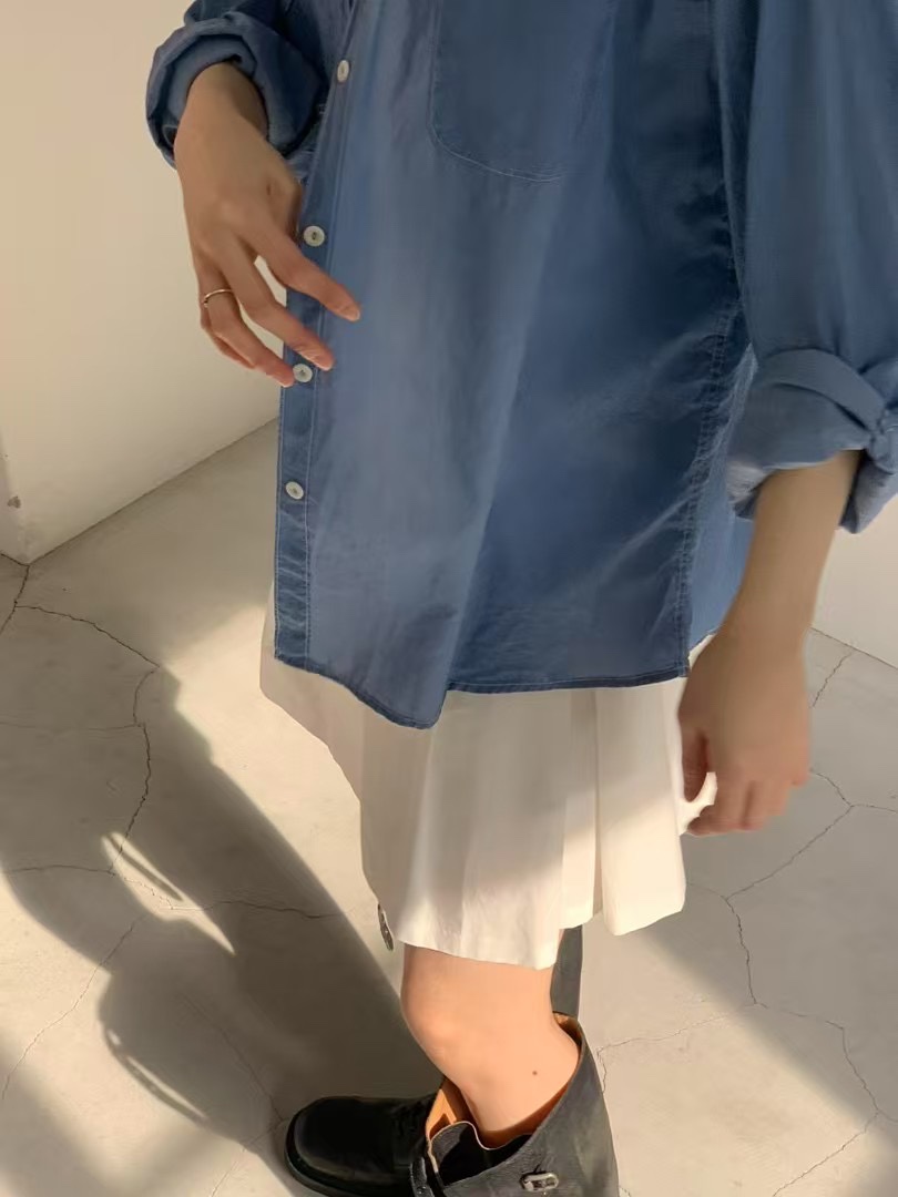 TAF韓國直郵㊣東大門實拍女裝新品熱賣25春夏襯衫蕾絲衫口袋TAF襯衫/蕾絲衫