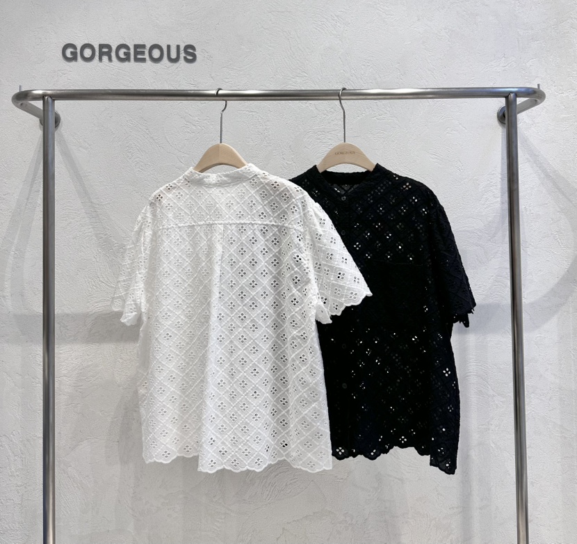 GORGEOUS直郵韓國代購㊣女裝新品休閑人氣25春夏襯衫蕾絲衫GORGEOUS襯衫/蕾絲衫