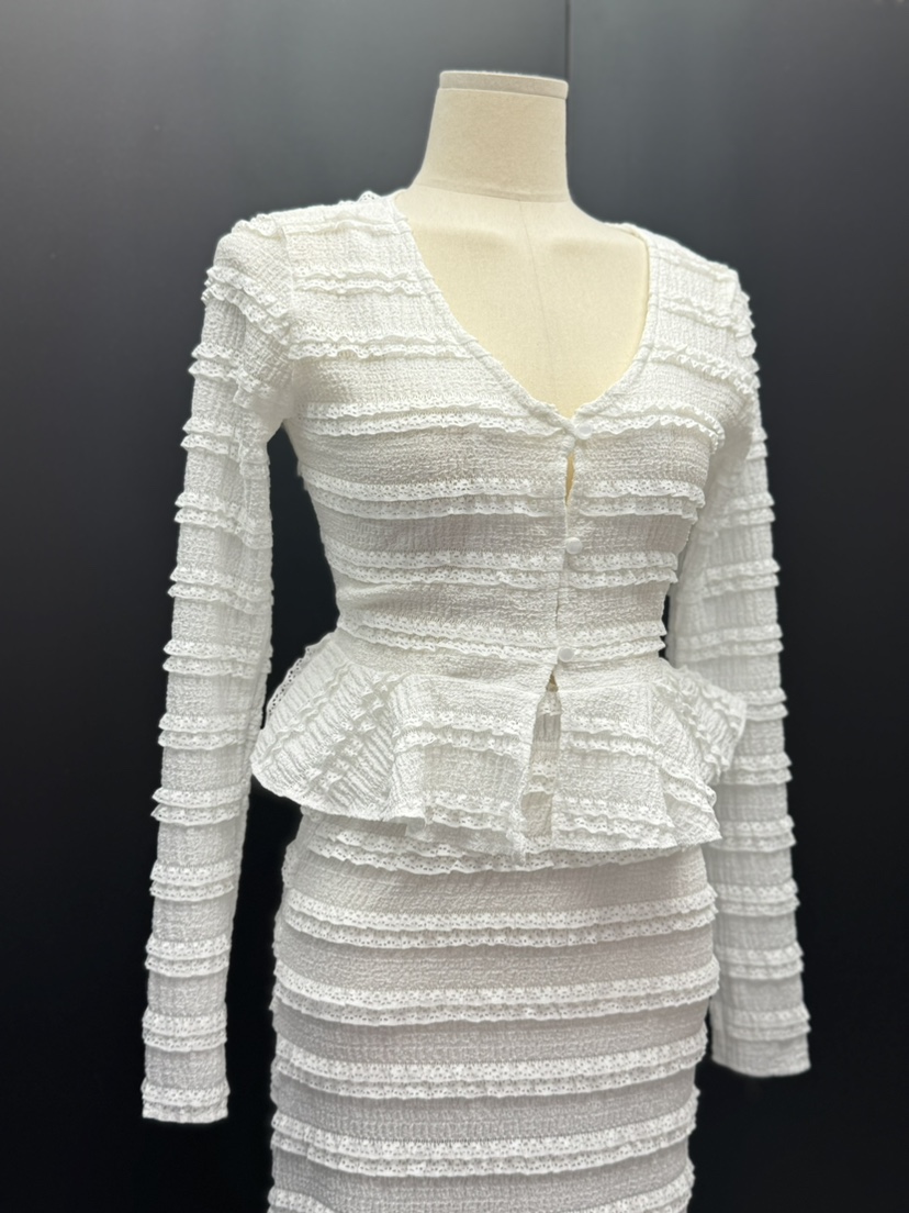 UNA/THE MAY韓國直郵㊣東大門實拍女裝新款25春夏襯衫蕾絲衫開衫THEMAY/UNA襯衫/蕾絲衫圖色1