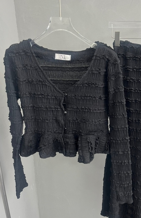 UNA/THE MAY韓國直郵㊣東大門實拍女裝新款25春夏襯衫蕾絲衫開衫THEMAY/UNA襯衫/蕾絲衫圖色2