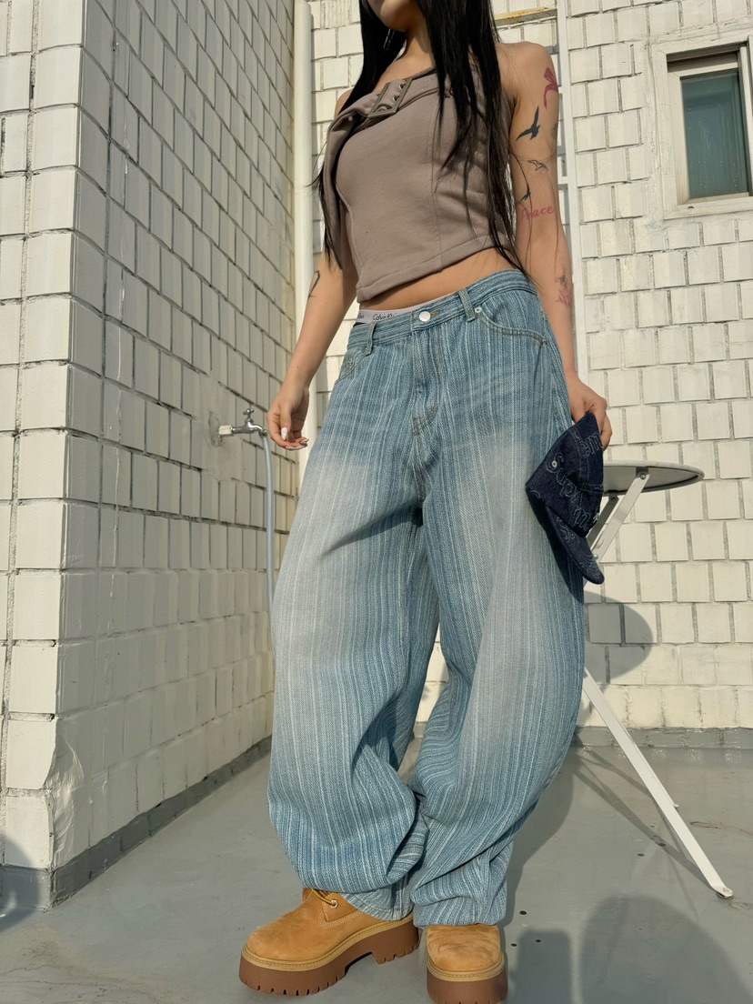 SEEOT韓國直郵㊣女裝新款熱賣25春夏推薦休閑時尚人氣牛仔褲GGD牛仔褲圖色2
