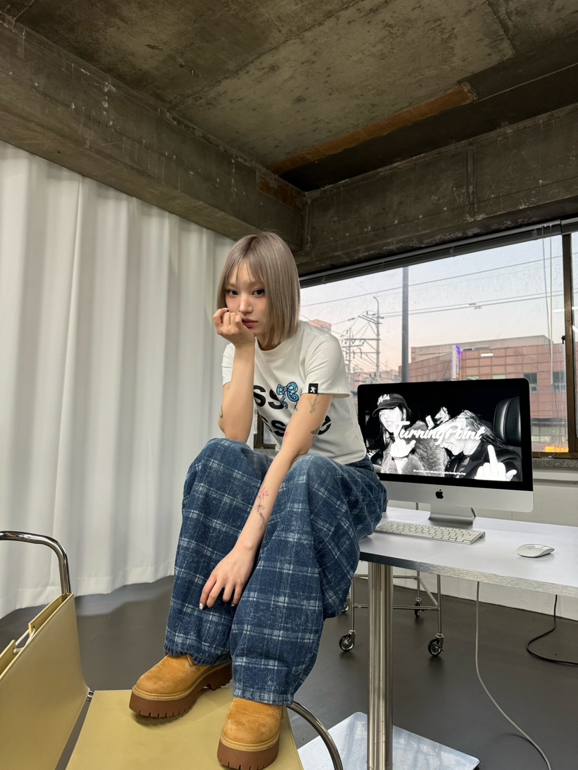 SEEOT韓國直郵㊣女裝新款人氣休閑時尚熱賣牛仔褲不含腰帶格紋GGD牛仔褲