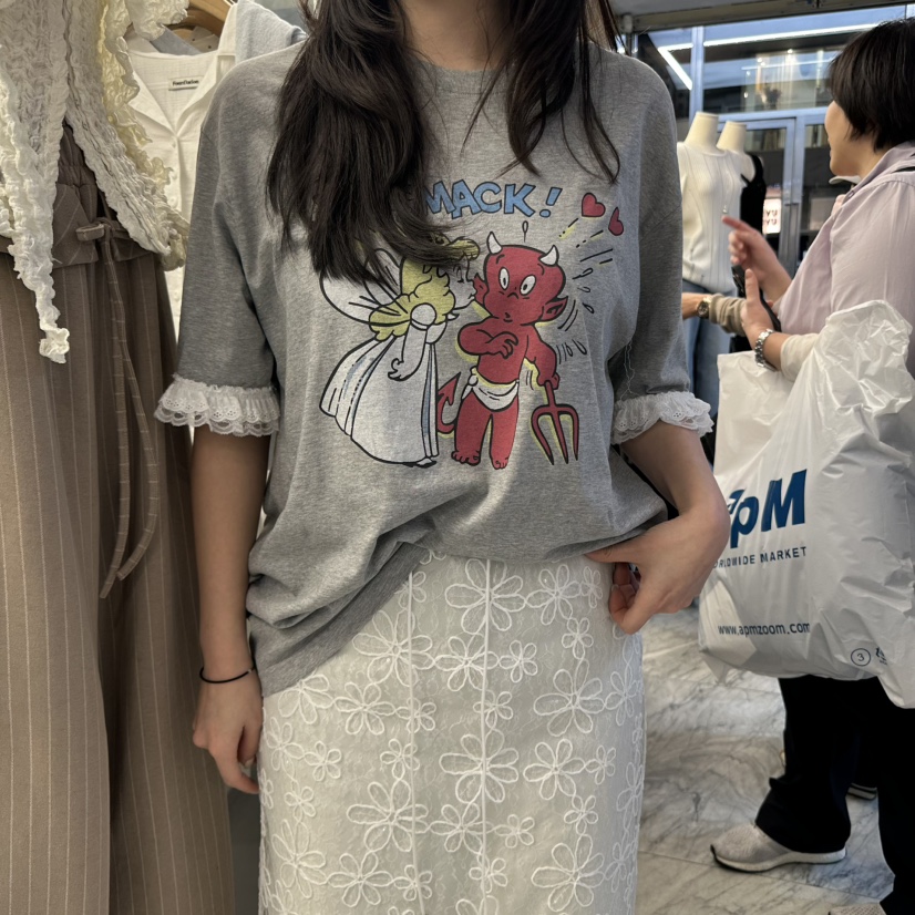 FOUNDATION韓國直郵㊣女裝新品時尚熱賣人氣推薦休閑25春夏T恤FOUNDATIONT恤圖色4