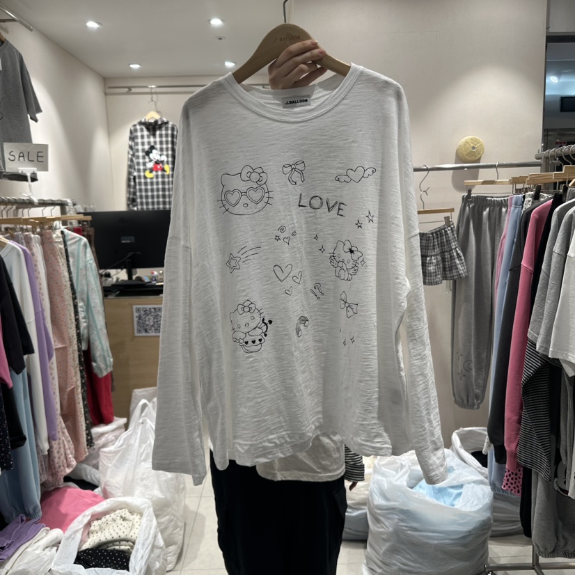 J.BALLOON直郵韓國代購㊣女裝新款人氣時尚25春夏推薦長袖T恤J.BALLOON長袖T恤圖色2