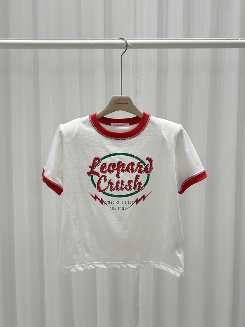 IF YOU SAY SO韓國直郵㊣東大門實拍女裝新款熱賣T恤豹紋IF YOU SAY SOT恤圖色1
