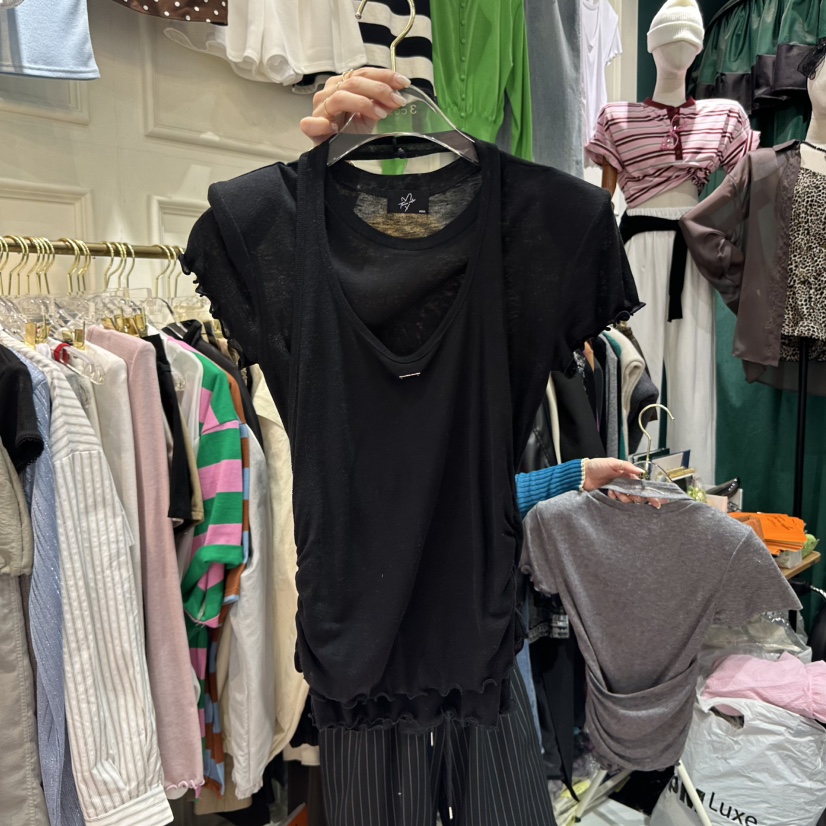 3COLOR韓國直郵㊣女裝新款25春夏T恤Three colorT恤圖色2