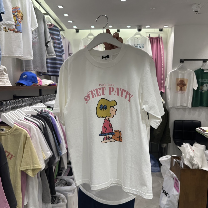 EVE韓國直郵㊣東大門實拍女裝新款休閑熱賣時尚25春夏推薦T恤EVET恤圖色1