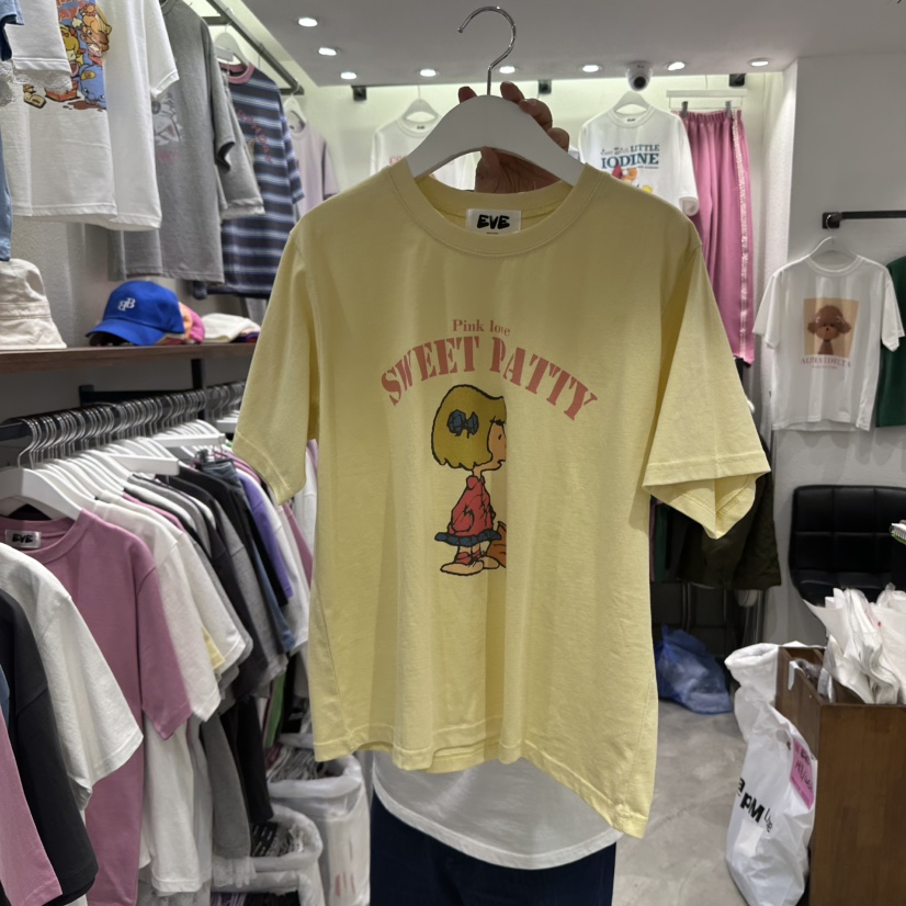 EVE韓國直郵㊣東大門實拍女裝新款休閑熱賣時尚25春夏推薦T恤EVET恤圖色2