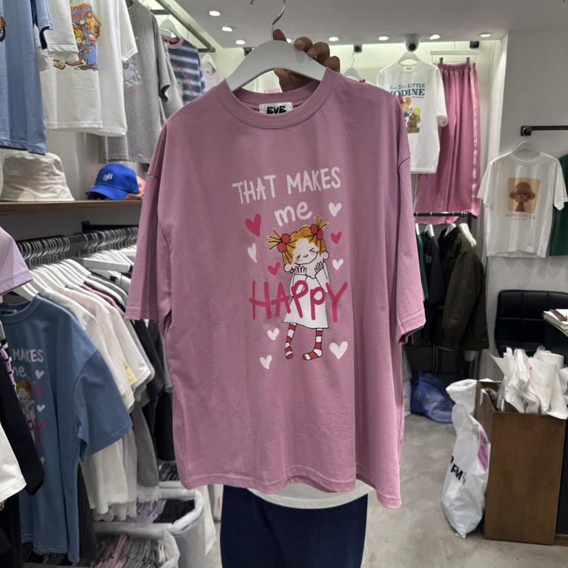 EVE直郵韓國代購㊣女裝新款25春夏推薦休閑人氣熱賣時尚T恤EVET恤圖色2