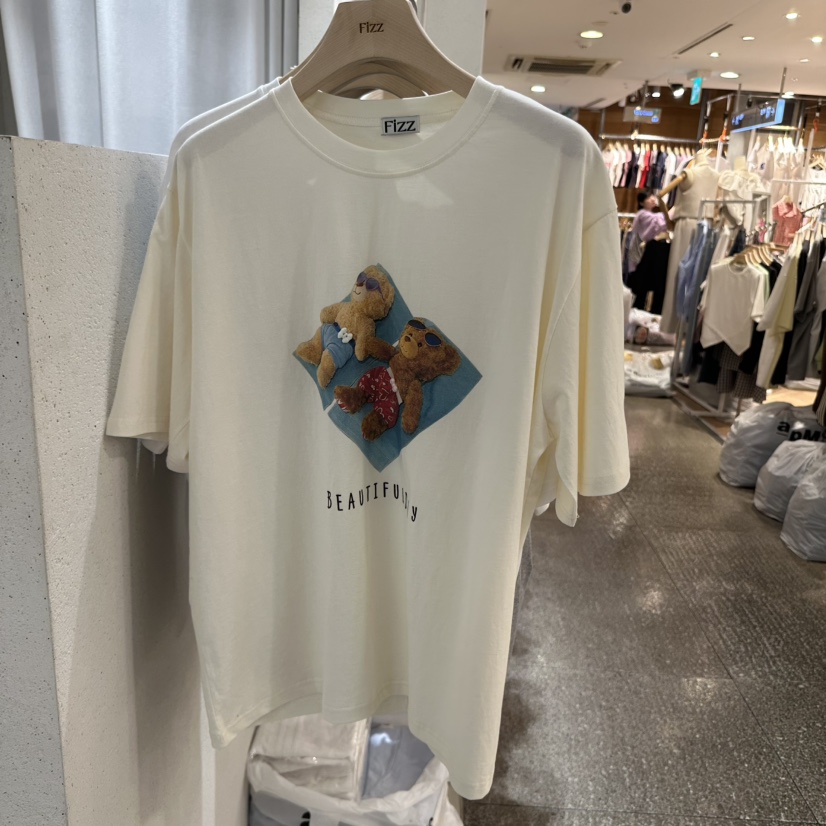 FIZZ直郵韓國代購㊣女裝新款人氣時尚休閑推薦熱賣25春夏T恤FIZZT恤圖色2