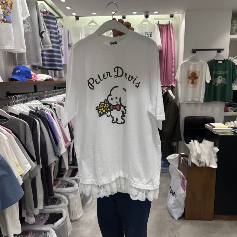 EVE韓國直郵㊣女裝新品時尚休閑人氣熱賣推薦25春夏T恤EVET恤圖色2