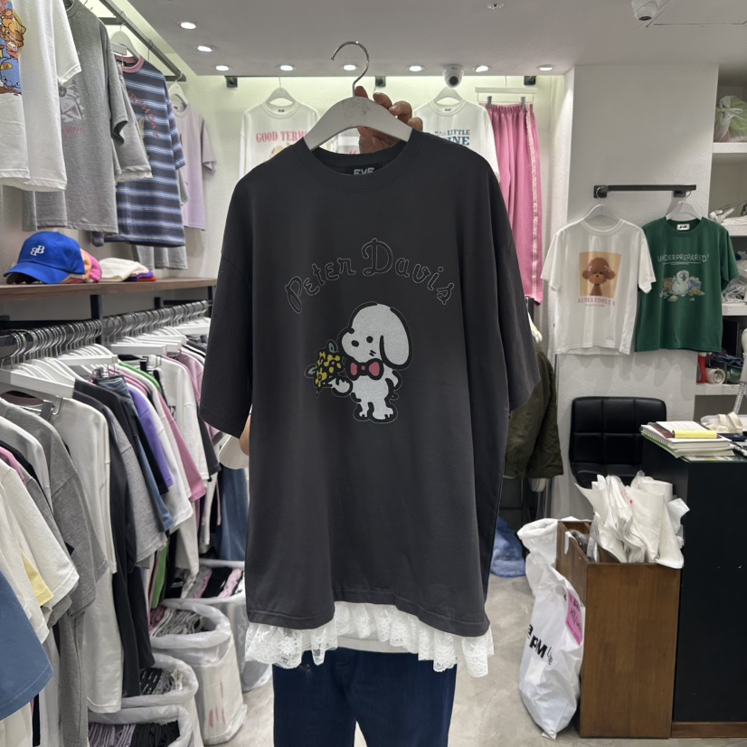 EVE韓國直郵㊣女裝新品時尚休閑人氣熱賣推薦25春夏T恤EVET恤圖色4