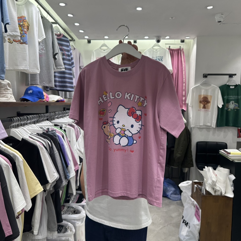 EVE直郵韓國代購㊣女裝新款人氣25春夏推薦熱賣時尚休閑T恤EVET恤圖色3