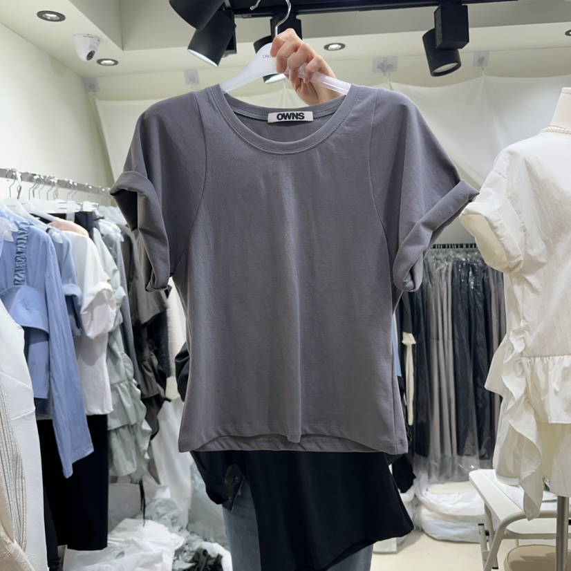OWNS韓國㊣直郵東大門代購女裝新品熱賣25春夏時尚休閑推薦T恤OWNST恤圖色2