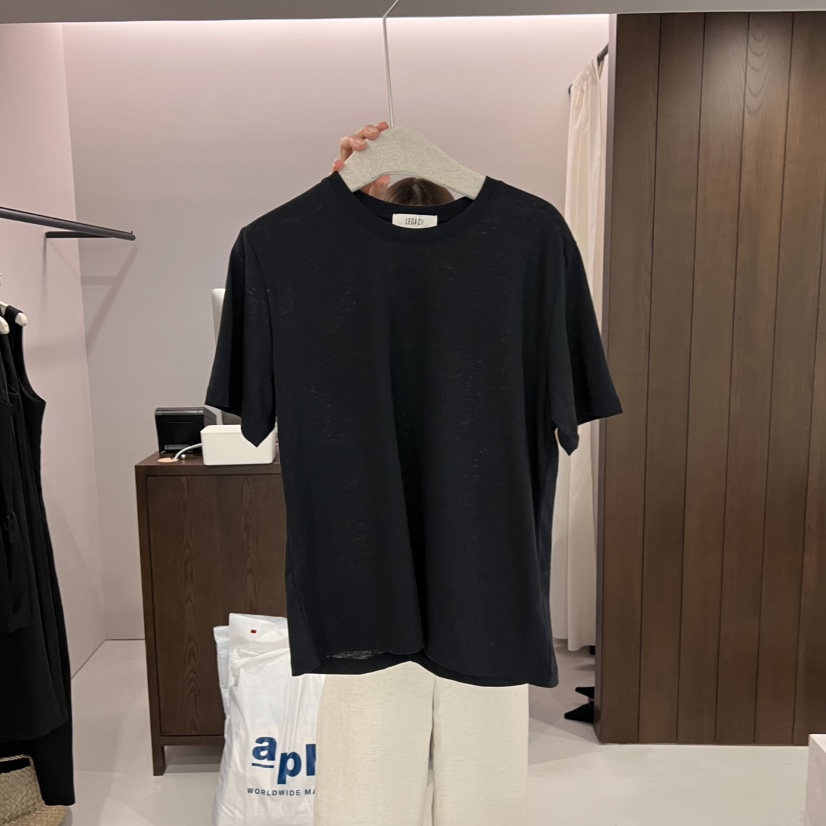 ALATE韓國㊣直郵東大門代購女裝新品時尚推薦人氣休閑T恤亞麻LEGACYT恤圖色4