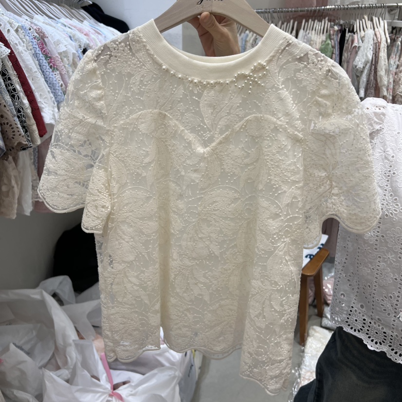 YARD韓國直郵㊣東大門實拍女裝新款休閑人氣25春夏襯衫蕾絲衫YARD襯衫/蕾絲衫圖色1