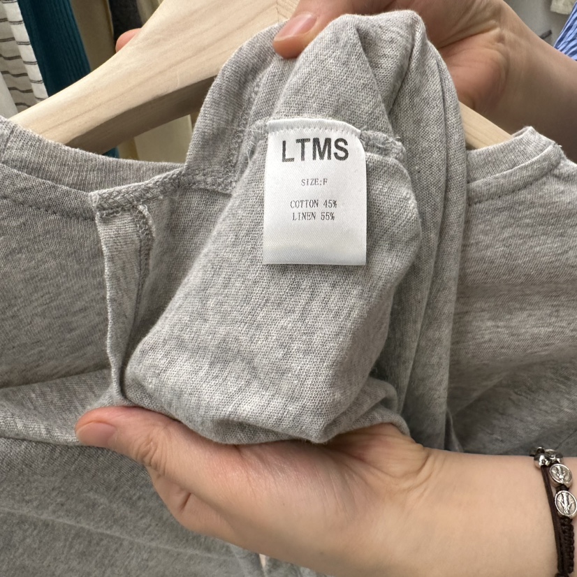 LTMS直郵韓國代購㊣女裝新品時尚熱賣推薦人氣25春夏長袖T恤腰帶LTMS長袖T恤