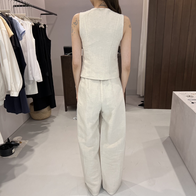 ALATE韓國直郵㊣女裝新品推薦熱賣人氣時尚25春夏休閑馬甲亞麻LEGACY馬甲
