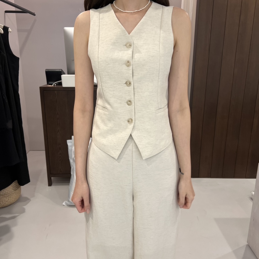 ALATE韓國直郵㊣女裝新品推薦熱賣人氣時尚25春夏休閑馬甲亞麻LEGACY馬甲