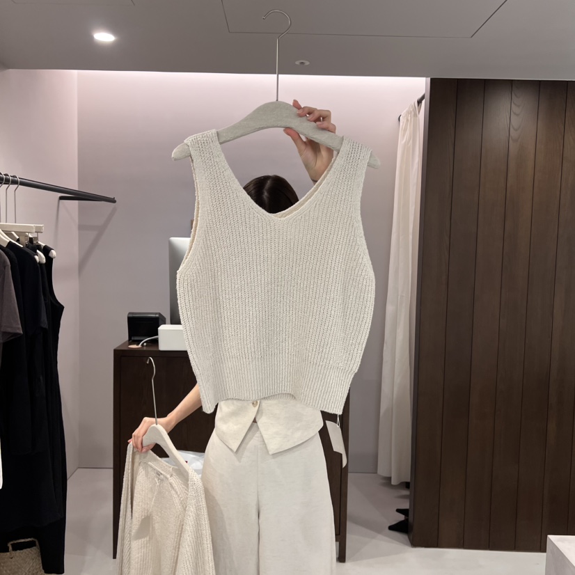 ALATE韓國㊣直郵東大門代購女裝新款休閑人氣推薦吊帶背心亞麻LEGACY吊帶/背心圖色2