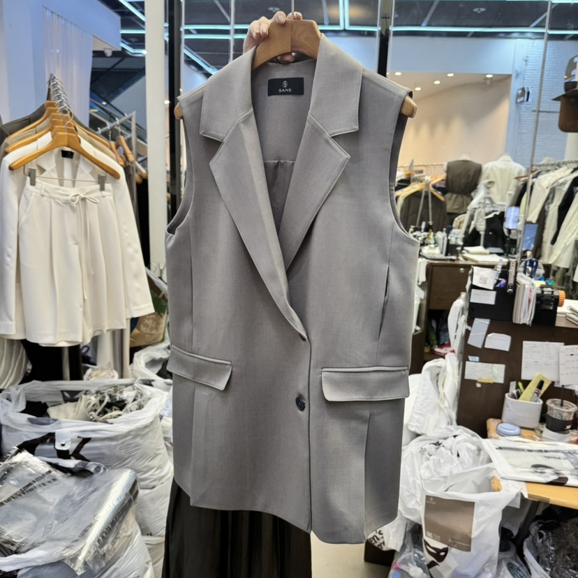 SANS韓國㊣直郵東大門代購女裝新品休閑熱賣時尚25春夏馬甲SANS馬甲圖色2