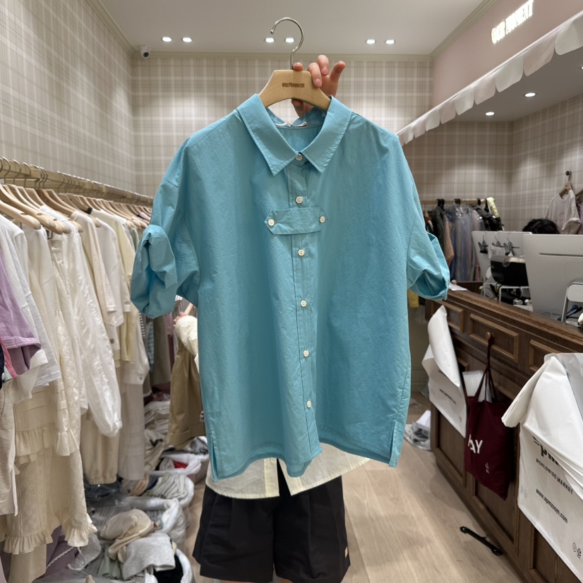 OURMOMENT韓國㊣直郵東大門代購女裝新品人氣熱賣襯衫蕾絲衫OURMOMENT襯衫/蕾絲衫圖色2