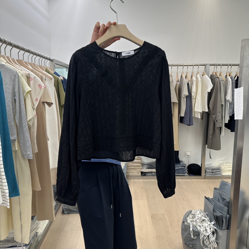 LTMS韓國㊣直郵東大門代購女裝新款25春夏人氣時尚襯衫蕾絲衫LTMS襯衫/蕾絲衫圖色2