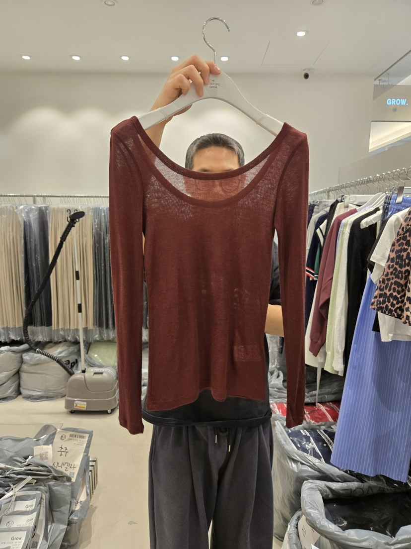 THE SECOND GROW韓國直郵㊣東大門實拍女裝新品熱賣長袖T恤THE SECOND GROW長袖T恤圖色5