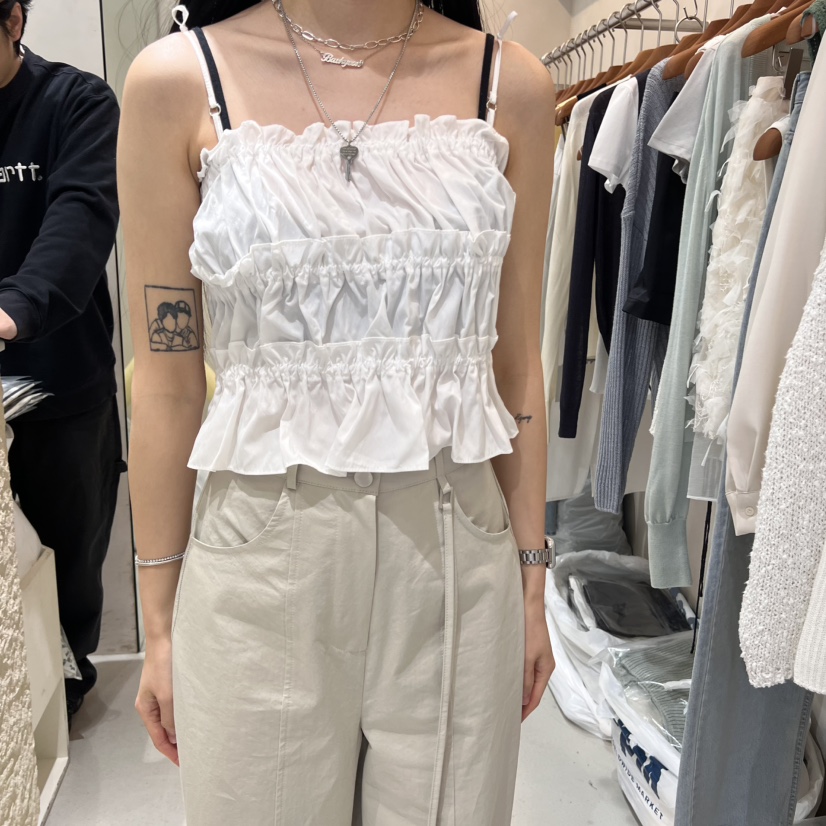 NINESQUARED直郵韓國代購㊣女裝新品25春夏吊帶背心不含內搭NINESQUARED吊帶/背心圖色1