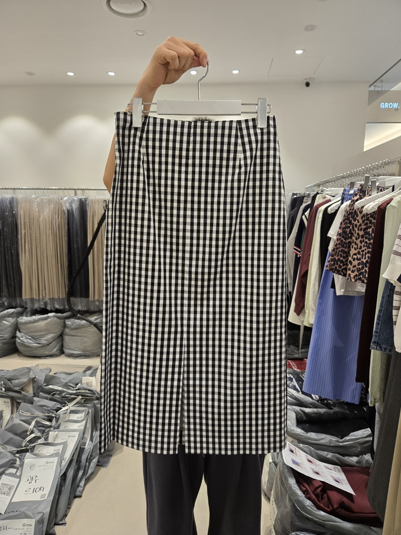 THE SECOND GROW韓國㊣直郵東大門代購女裝新品熱賣長裙格紋THE SECOND GROW長裙