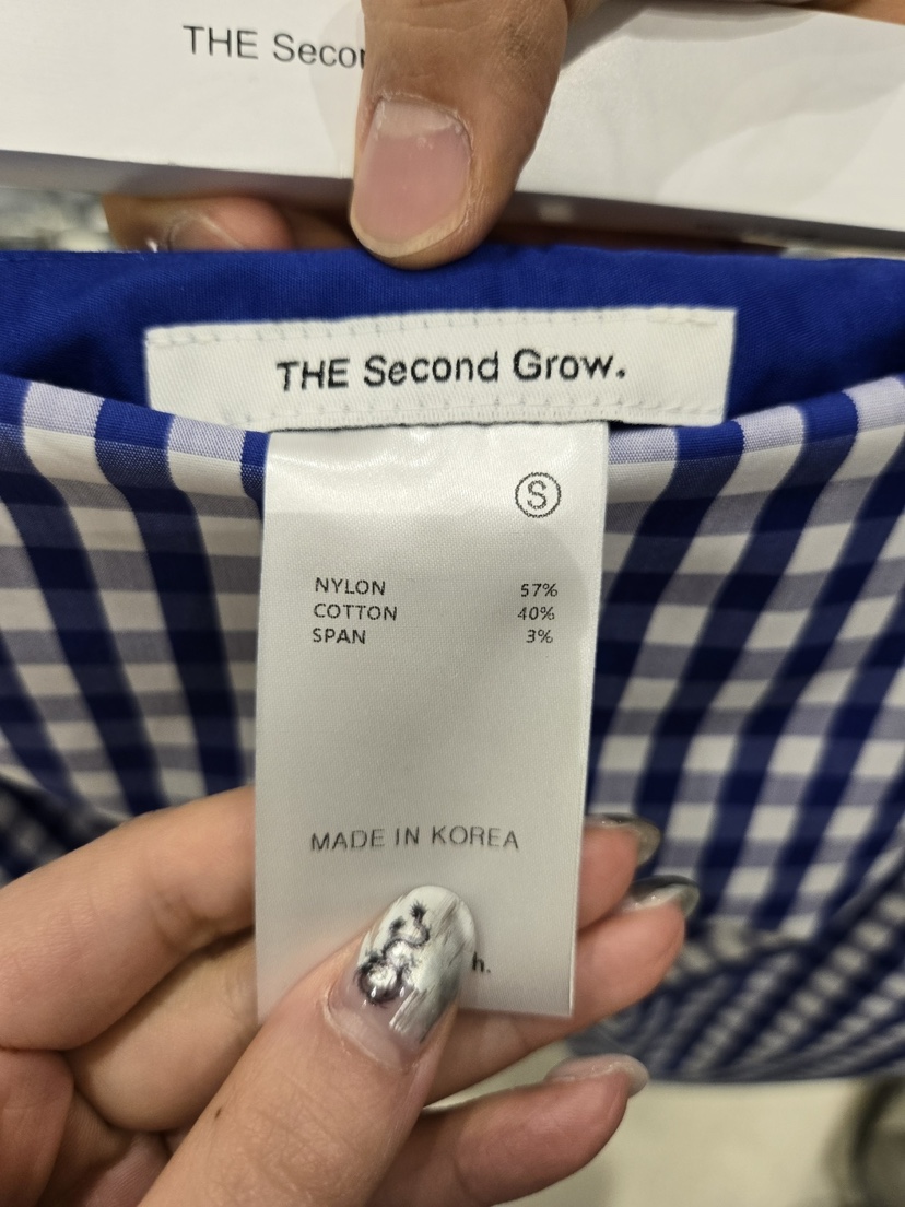 THE SECOND GROW韓國㊣直郵東大門代購女裝新品熱賣長裙格紋THE SECOND GROW長裙