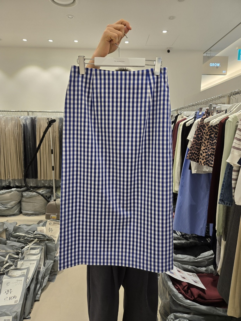 THE SECOND GROW韓國㊣直郵東大門代購女裝新品熱賣長裙格紋THE SECOND GROW長裙圖色2