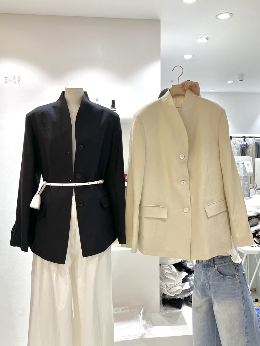 J SHOP韓國直郵㊣女裝新品休閑25春夏熱賣人氣夾克含腰包亞麻J_SHOP夾克